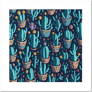 cute cactus pattern Posters and Art